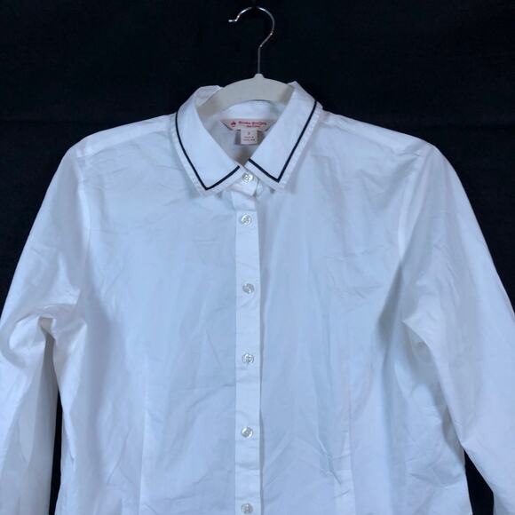 Brooks Brothers Red Fleece Womens Shirt White Collared Button Down Stretch 8 - Picture 2 of 13